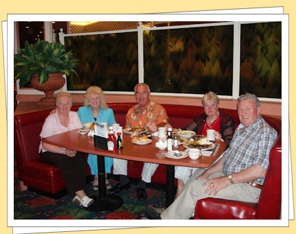 johnny and anne barrett with  mary and malcolm malone in las vegas hotel